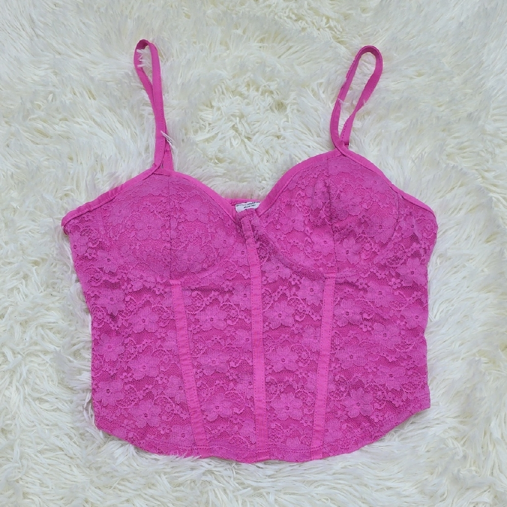 No Boundaries Fuchsia Lace Bustier